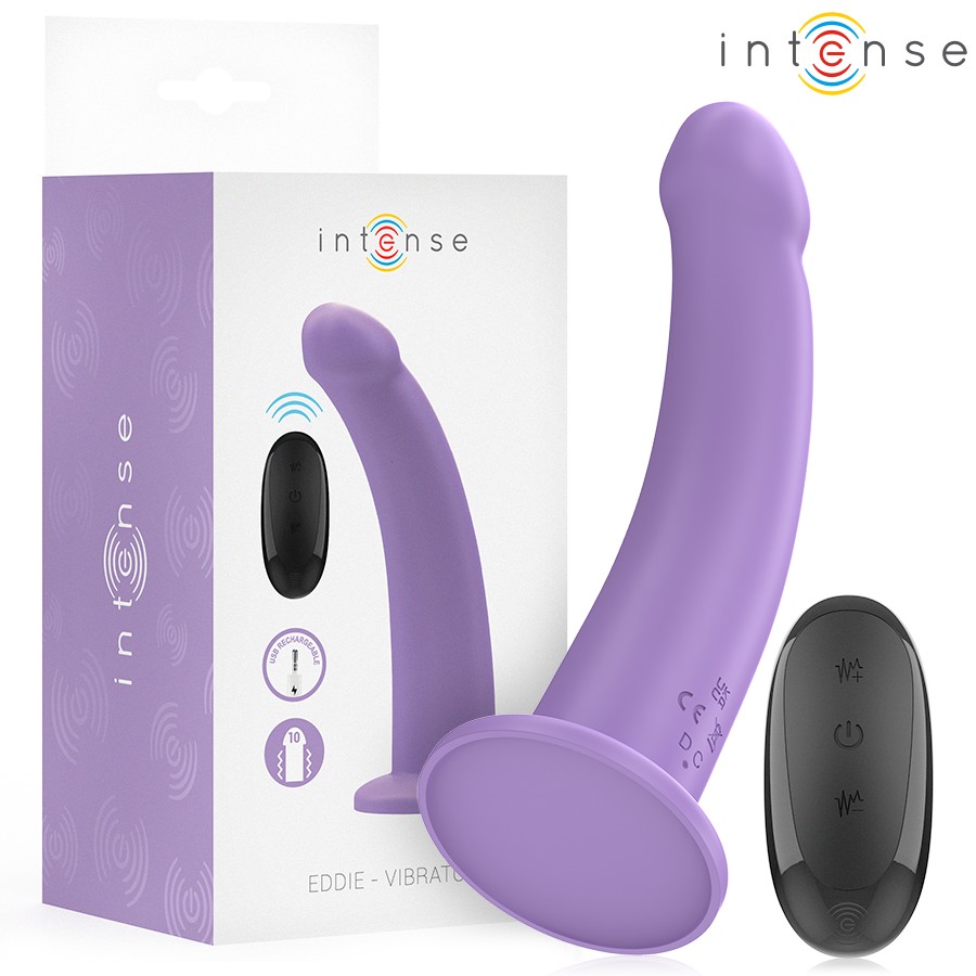 INTENSE - VIBRATORE EDDIE 17,5 CM 10 VIBRAZIONI VIOLA TELECOMANDO